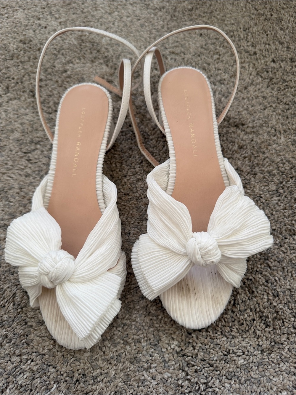 Loeffler Randall Dahlia White Pleated Bow Heel